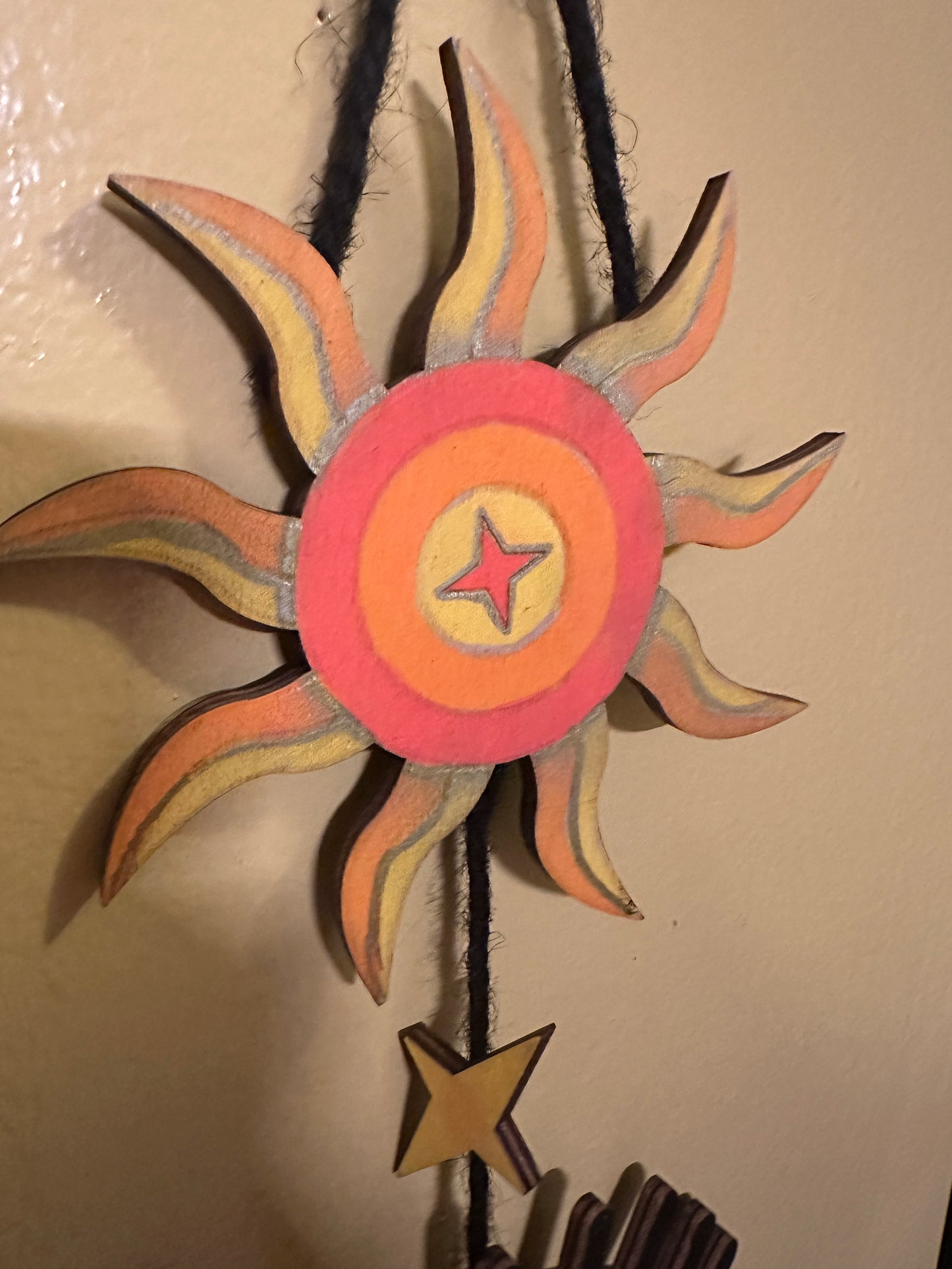 celestial wooden hanging art