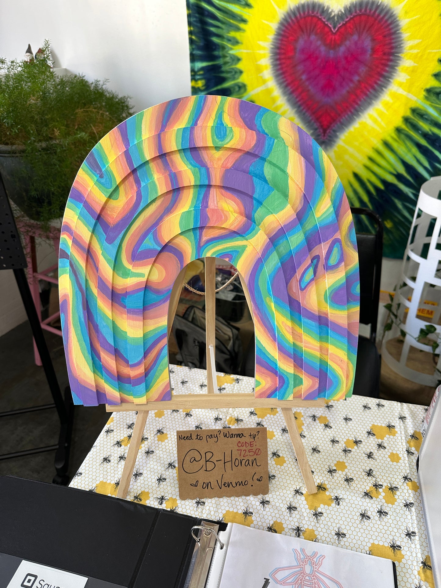 wooden “holographic” rainbow