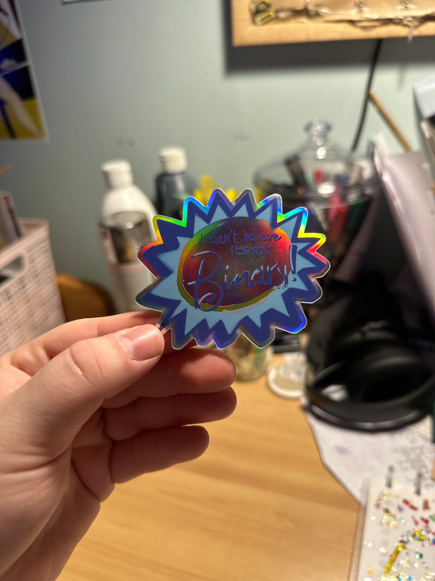 i can't believe it's not binary! - HOLOGRAPHIC STICKER