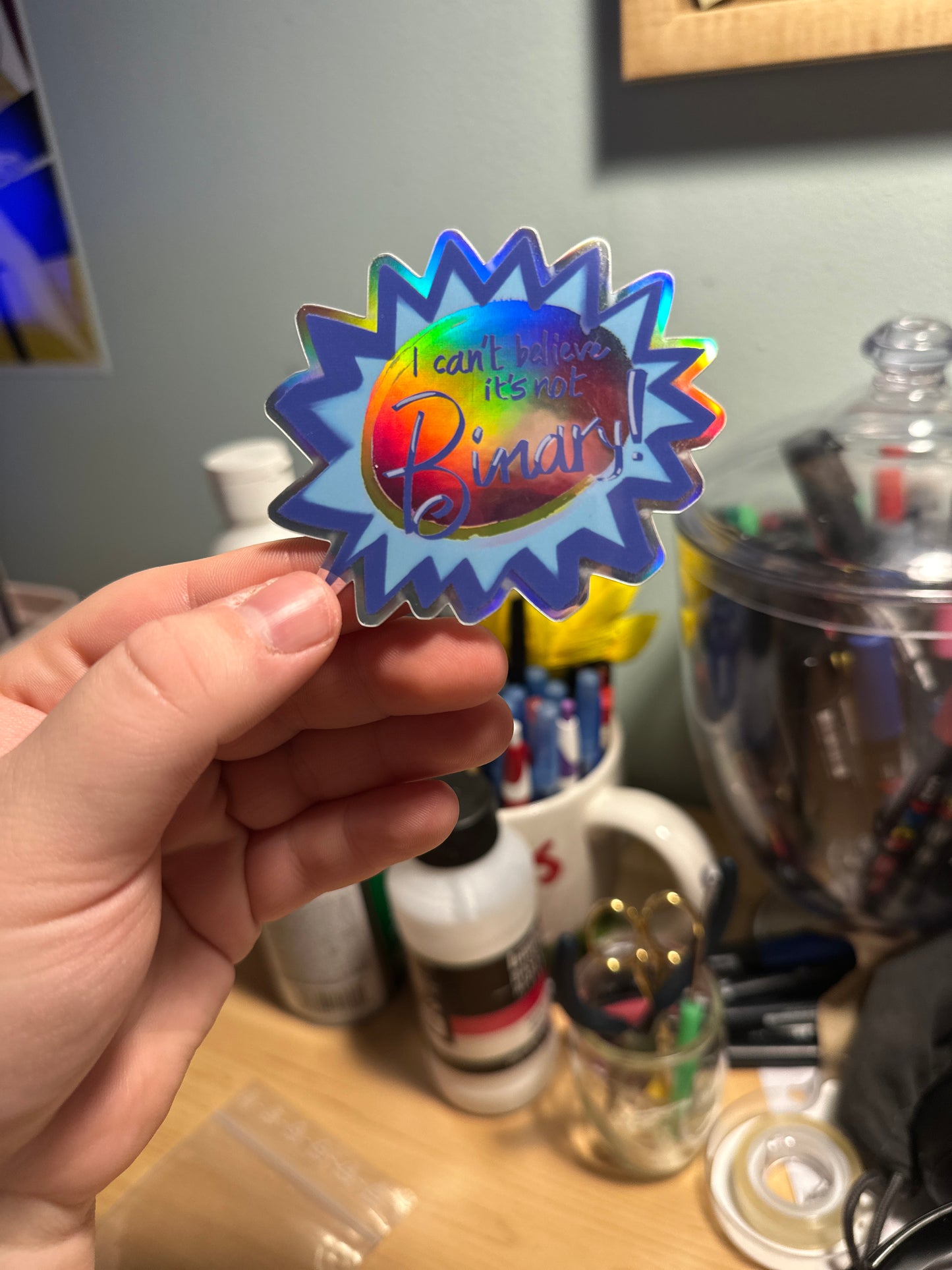 i can't believe it's not binary! - HOLOGRAPHIC STICKER